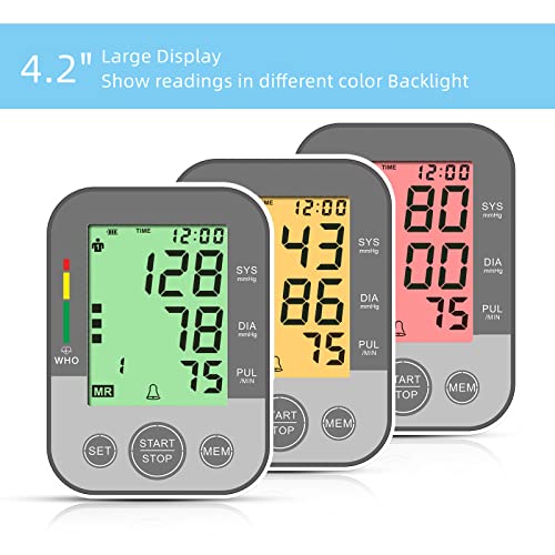 Blood Pressure Monitor, PANACARE Automatic Blood Pressure Machine for Upper Arm (Gray)