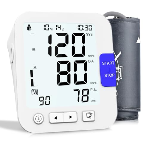 Blood Pressure Machine Automatic Digital Upper Arm Blood Pressure Monitor with Large LCD Display 8.7-17.7 Adjustable Blood Pressure Cuff Irregular Heartbeat & Hypertension Detector