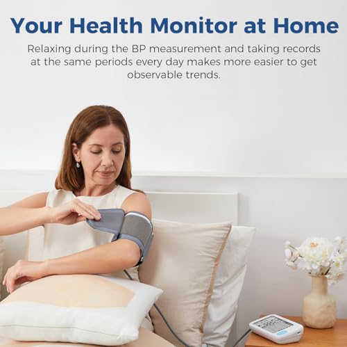 Checkme Blood Pressure Monitors for Home Use, Automatic Digital BP Machine with Bluetooth, Dual Display with 7 Days Trends, XL Size Cuff 8.7-17.7˝, 2 * 250 Storage, Dual Power Supply, Voice Broadcast