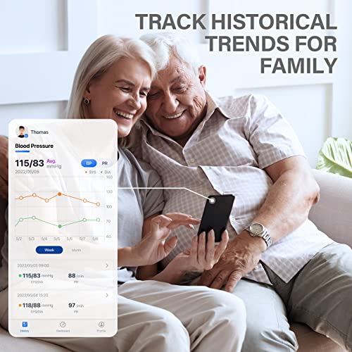 Wellue Blood Pressure Monitor for Home Use, Bluetooth Smart Blood Pressure Machine Upper Arm Cuff, Portable Wireless Automatic BP Monitor, USB Rechargeable Battery, Free APP for iOS & Android, BP2A