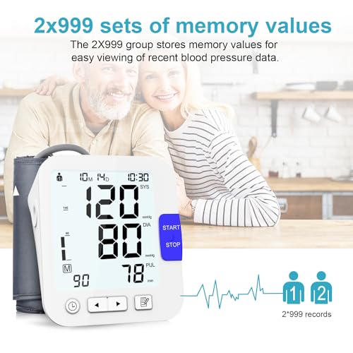 Blood Pressure Machine Automatic Digital Upper Arm Blood Pressure Monitor with Large LCD Display 8.7-17.7 Adjustable Blood Pressure Cuff Irregular Heartbeat & Hypertension Detector