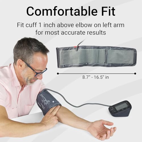 Vive Precision Blood Pressure Monitor - Upper Arm Digital Pulse BP Machine - Accurate Heart Rate Sensor for Home Use - Portable BPM with Large LCD Display - Automatic Heartbeat Monitoring System Kit