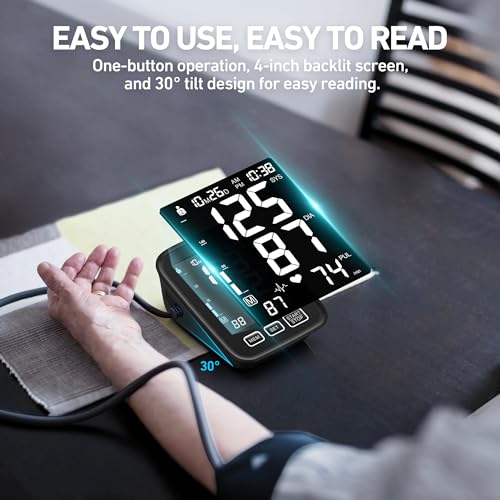 Blood Pressure Machine for Home Use - 9"-17" M/L & 13"-21" XL Cuffs, 2 Size Cuffs Medium/Large and Extra Large, Accurate Digital Automatic Upper Arm BP Monitor, Large Backlit Display, 2-User 1000 Mem