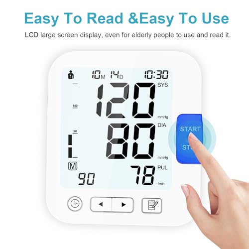 Blood Pressure Machine Automatic Digital Upper Arm Blood Pressure Monitor with Large LCD Display 8.7-17.7 Adjustable Blood Pressure Cuff Irregular Heartbeat & Hypertension Detector