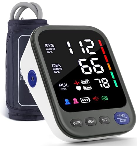 Automatic Blood Pressure Monitor with Adjustable Cuff & Heartbeat