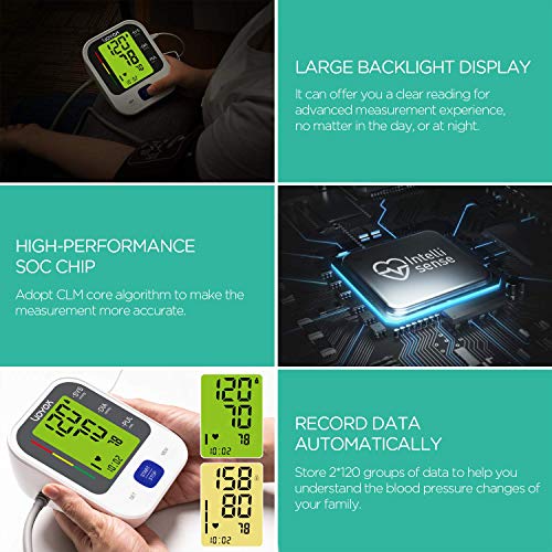 VOYOR Upper Arm Blood Pressure Monitor with LCD