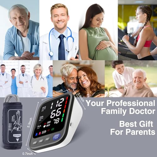 Automatic Blood Pressure Monitor with Adjustable Cuff & Heartbeat