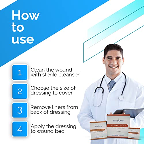 Hydrocolloid Wound Dressing Pads - Waterproof Self Adhesive