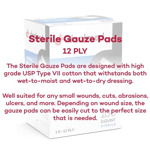 Sterile Gauze Pads - 100 Count, 2" x 2