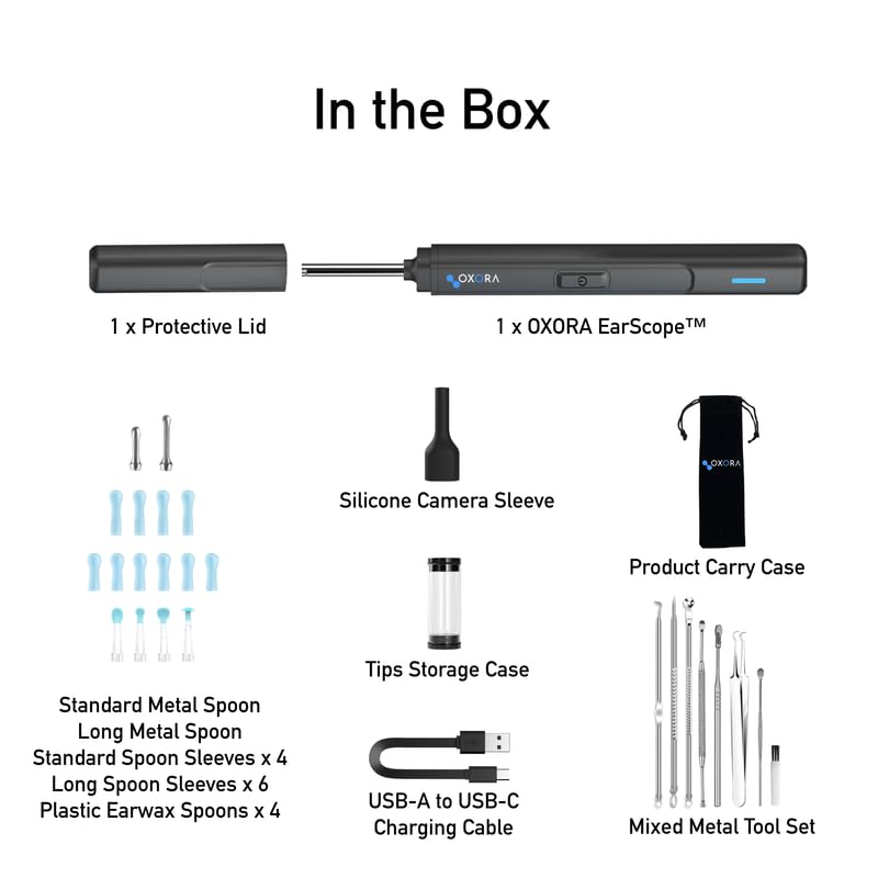 Wireless Otoscope with LED Light - Ear Care Kit