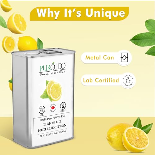 PUROLEO Lemon Essential Oil - 100% Pure, Natural