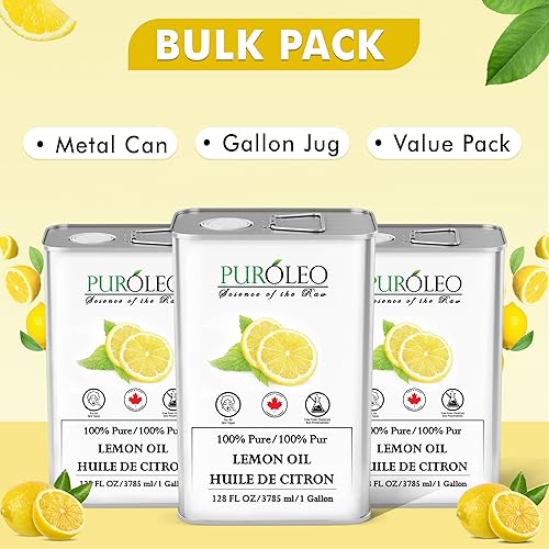 PUROLEO Lemon Essential Oil - 100% Pure, Natural