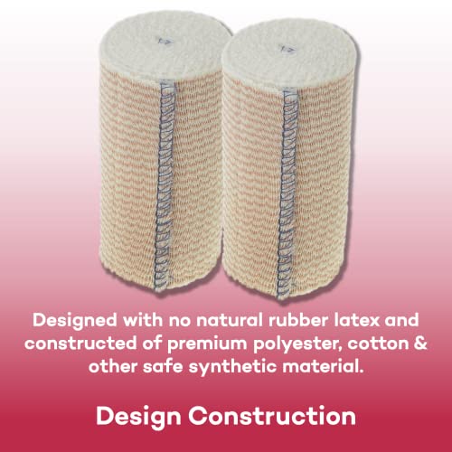 50 Elastic Bandages, 5 Yards Stretched Compression Wrap