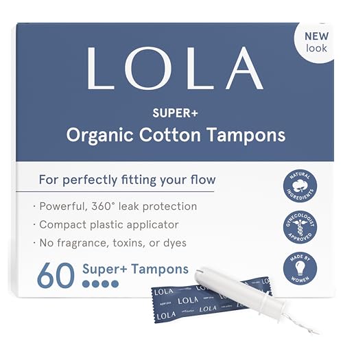 LOLA Organic Cotton Tampons - Super Plus, HSA FSA Approved Feminine Care