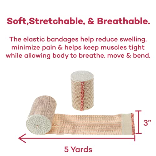 50 Elastic Bandages - 3" Self-Closure Compression Wrap