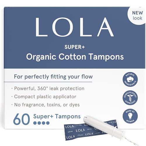 LOLA Organic Cotton Tampons - Super Plus, HSA FSA Approved Feminine Care