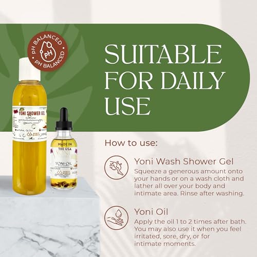 Yoni Shower Gel and Oil Bundle: Natural Feminine Care