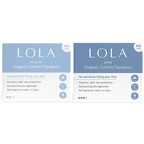 LOLA Organic Cotton Tampons, 120 Regular & Super