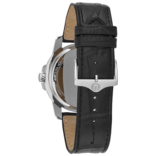 Bulova Men's Precisionist Black Leather Strap Watch