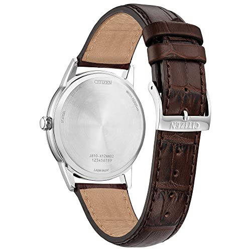 Citizen Men's Eco-Drive Leather Strap Watch, Luminous Brown