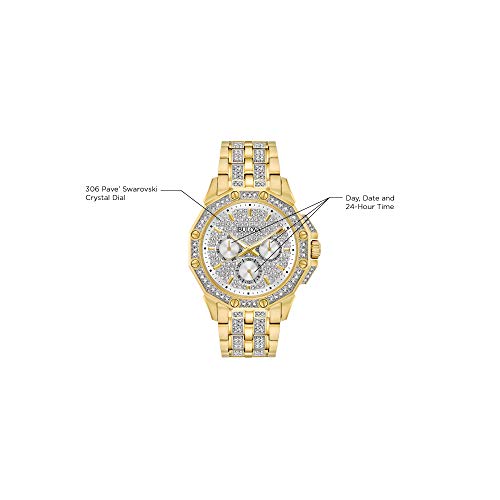 Bulova Men's Gold Tone Stainless Steel Watch 98C126