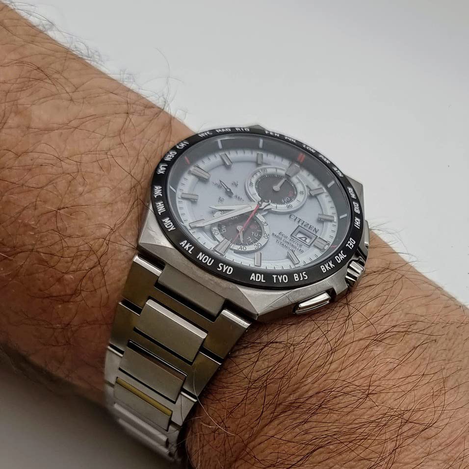 Citizen Eco-Drive Chronograph Titanium Watch Grey VIP Shop