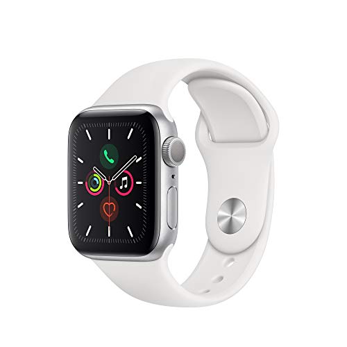 Apple Watch Series 5 - Silver Aluminum Case, White Band