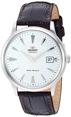 Orient Men's Automatic Watch with Leather Strap, Black