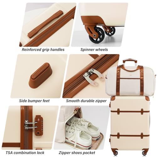 Coolife 3-Piece Hardside Luggage Set with TSA Lock