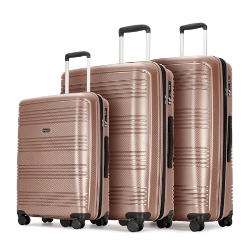 Rose Gold 3-Piece Luggage Set for VIP Women