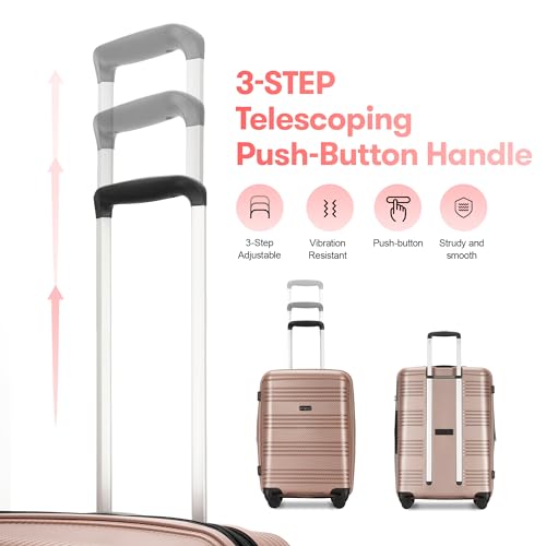 Rose Gold 3-Piece Luggage Set for VIP Women