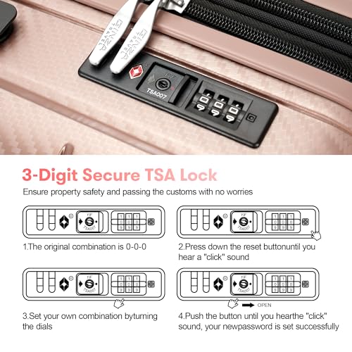 Rose Gold 3-Piece Luggage Set for VIP Women