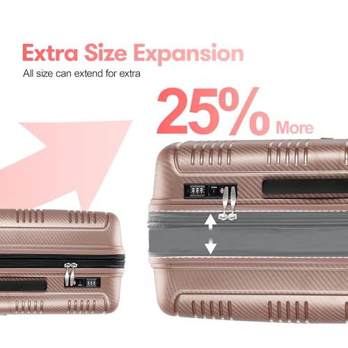 Rose Gold 3-Piece Luggage Set for VIP Women