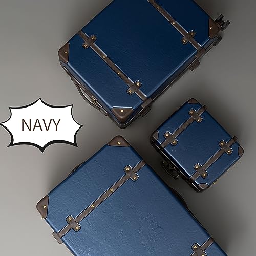 Vintage Trunk Luggage Set with Double Spinner Wheels