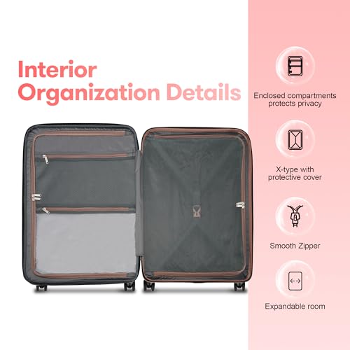 Rose Gold 3-Piece Luggage Set for VIP Women