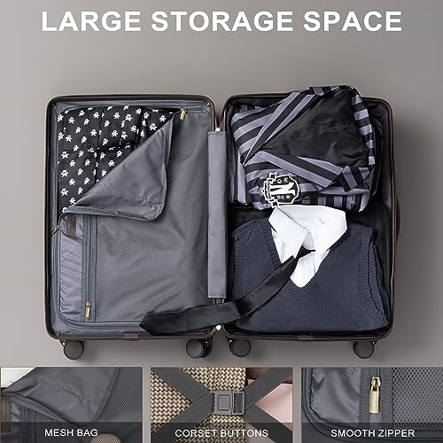 Vintage Trunk Luggage Set with Double Spinner Wheels