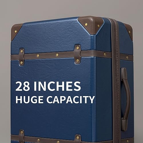 Vintage Trunk Luggage Set with Double Spinner Wheels