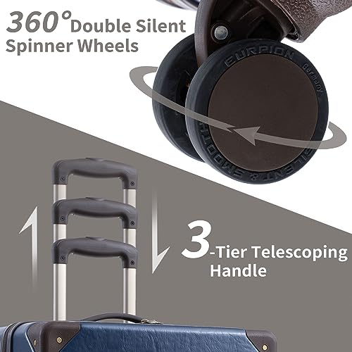 Vintage Trunk Luggage Set with Double Spinner Wheels