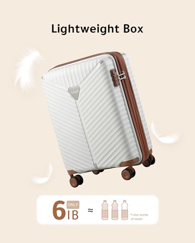 White 3-Piece Luggage Set with Spinner Wheels