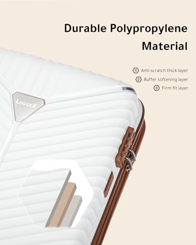 White 3-Piece Luggage Set with Spinner Wheels