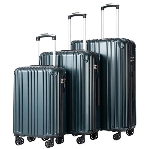 COOLIFE PC+ABS Suitcase Set with TSA Lock Spinner