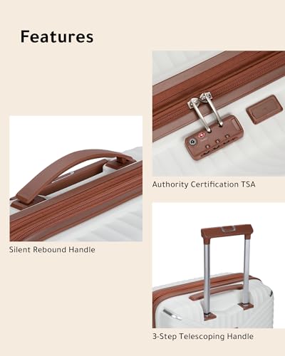 White 3-Piece Luggage Set with Spinner Wheels