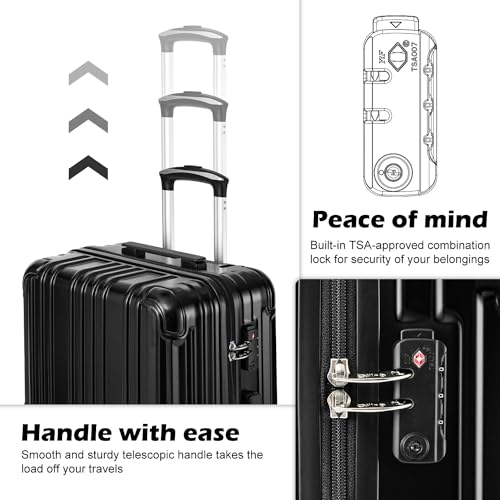 COOLIFE PC+ABS Suitcase Set with TSA Lock Spinner