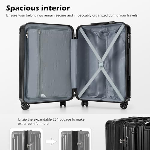 COOLIFE PC+ABS Suitcase Set with TSA Lock Spinner