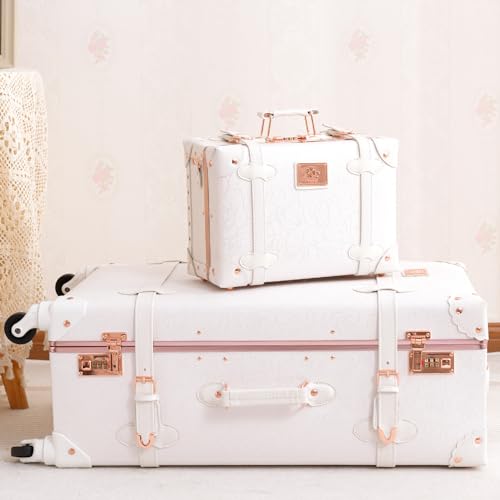 Vintage Suitcase Set for Women, 2-Piece Designer Trunk