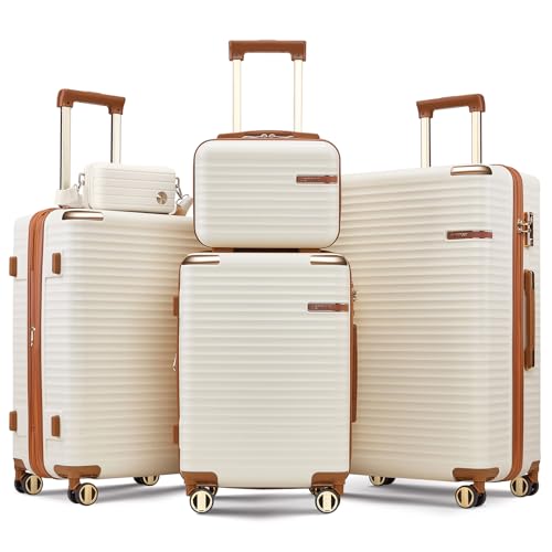 Joyway 3-Piece Expandable White Luggage Set with TSA Lock