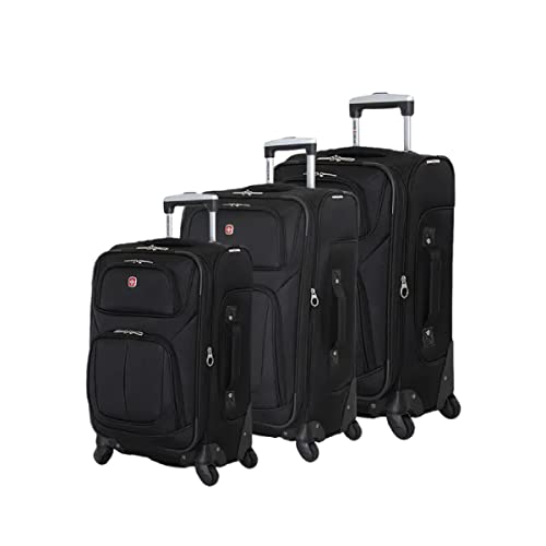 SwissGear Sion Spinner Wheels Luggage Set, Black