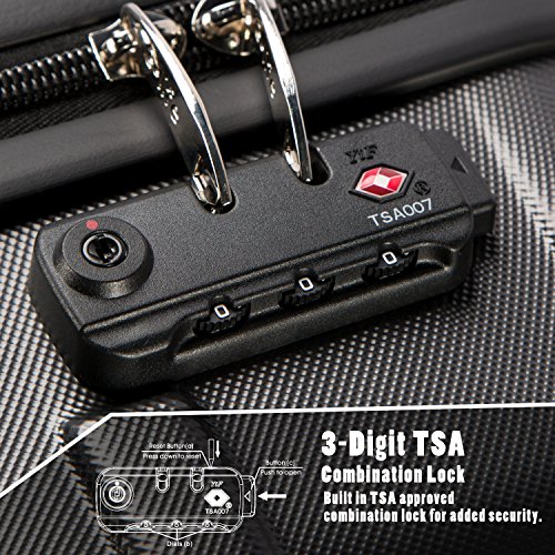 Coolife 3-Piece TSA Lock Spinner Suitcase Set (Gray)