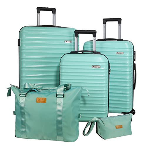 Aklsvion 3-Piece Luggage Set: Durable Lightweight Mint Green