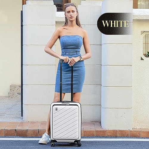 White 2-Piece TSA Lock Suitcase Set with Spinner Wheels